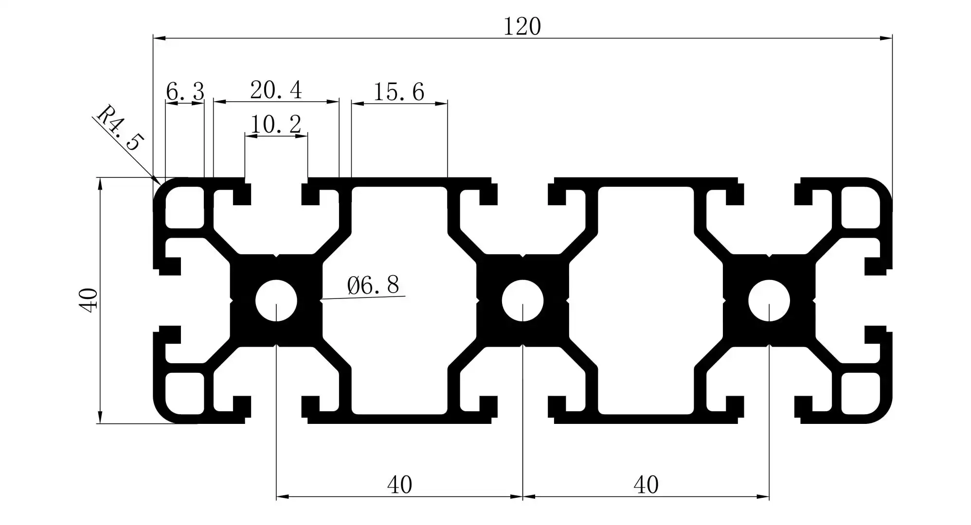 40120 aluminum extrusion 12040 aluminum extrusion