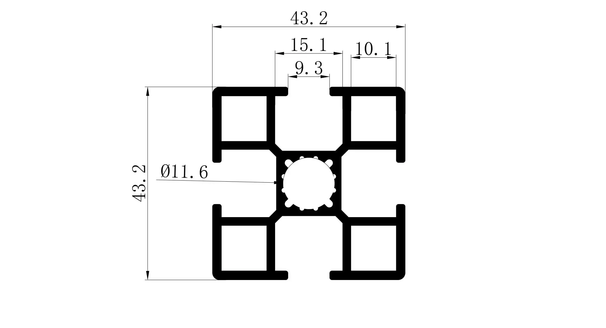 4040 aluminum extrusion profile