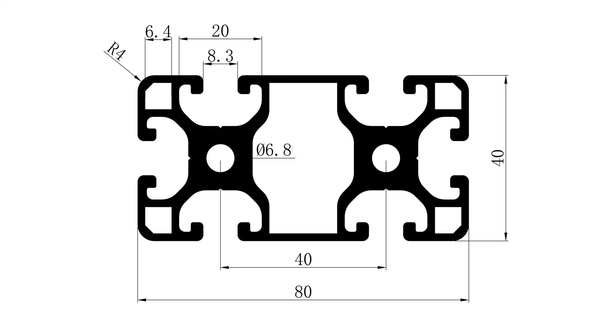 4080 aluminum extrusion 8040 aluminum extrusion