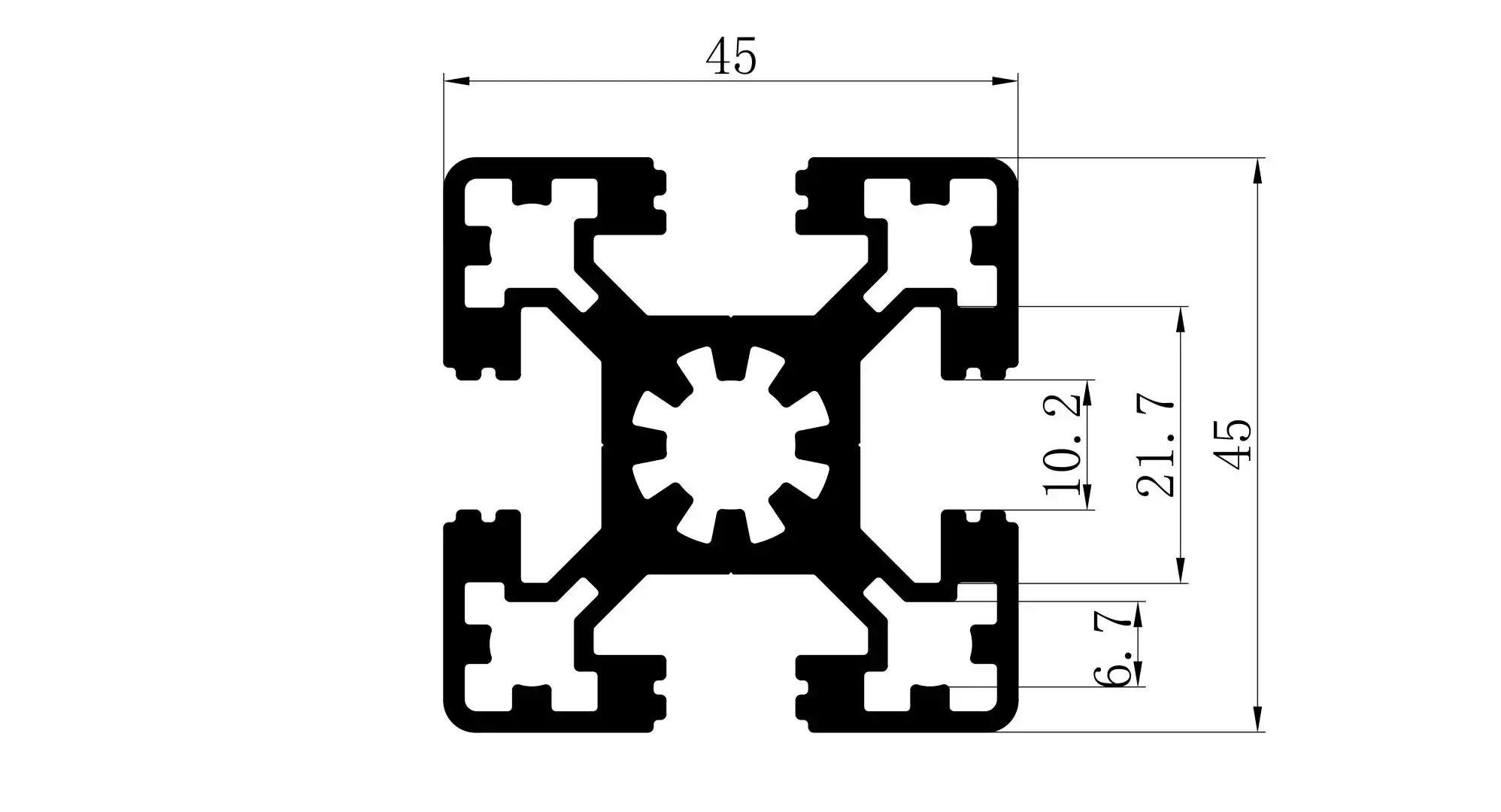 4545 aluminum extrusion profile