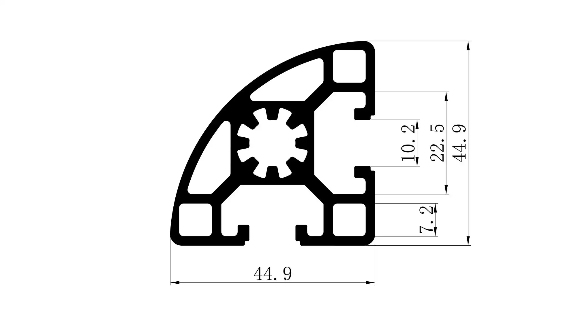 4545 aluminum extrusion profile