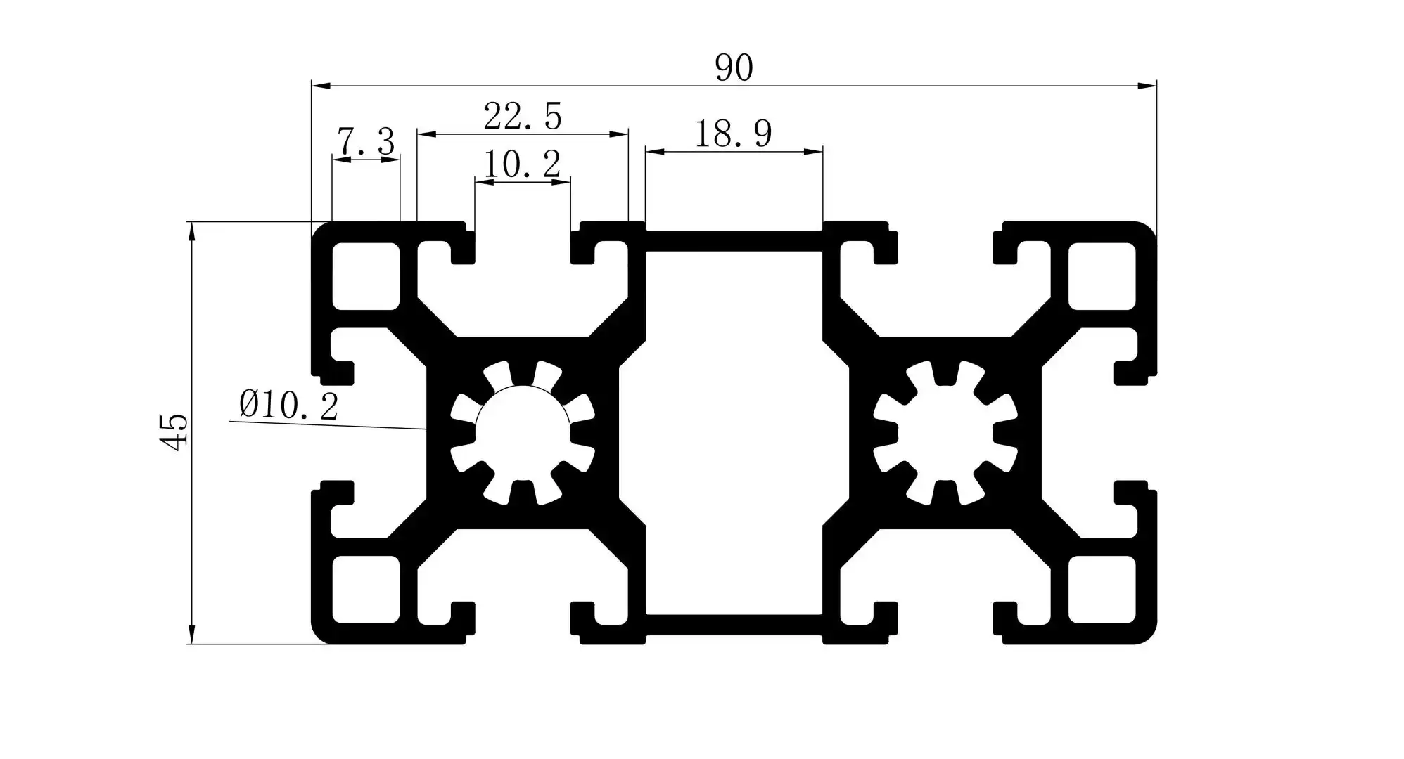 4590 aluminum extrusion 9045 aluminum extrusion profile