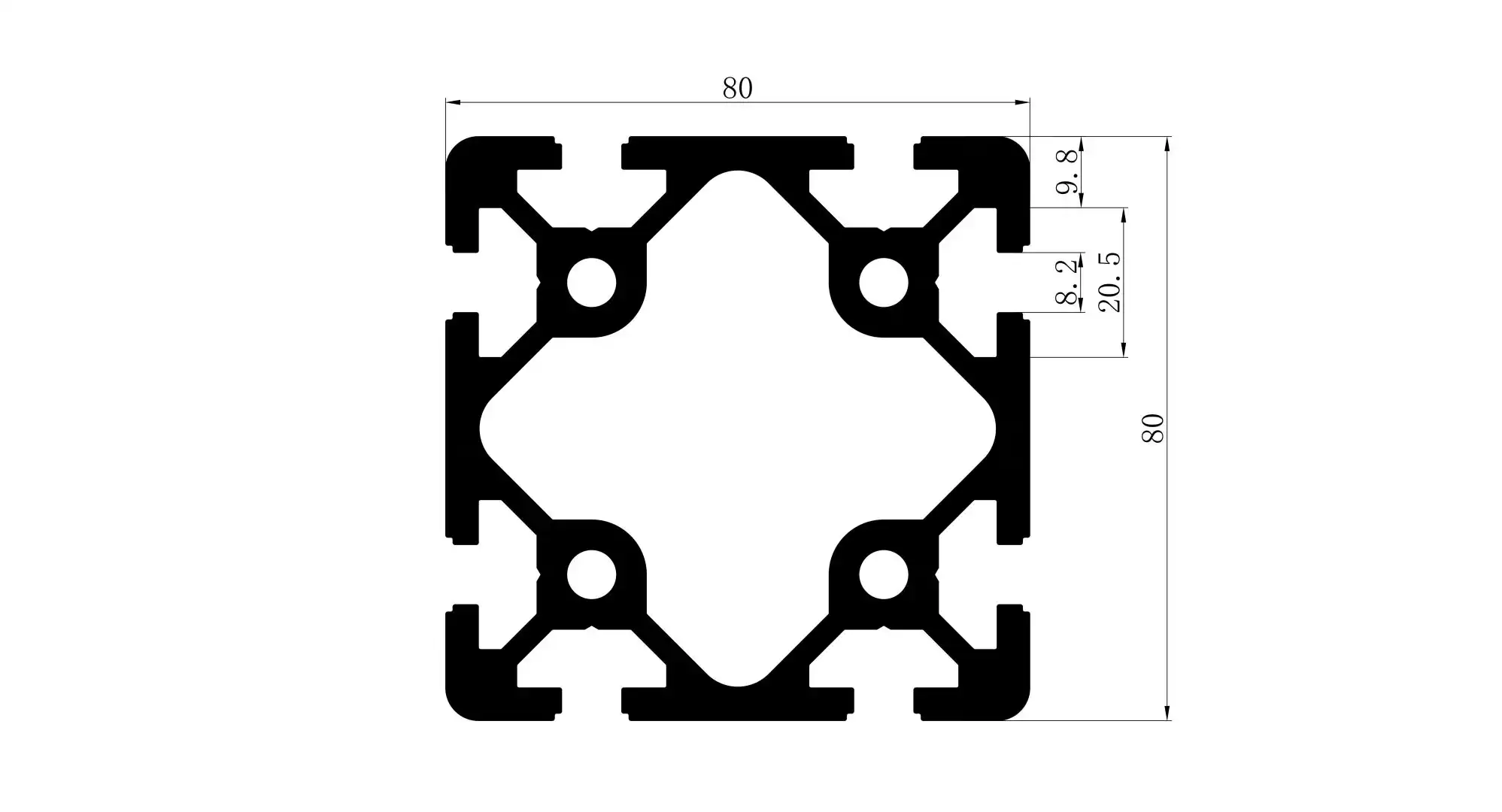 8080 aluminum extrusion profiles